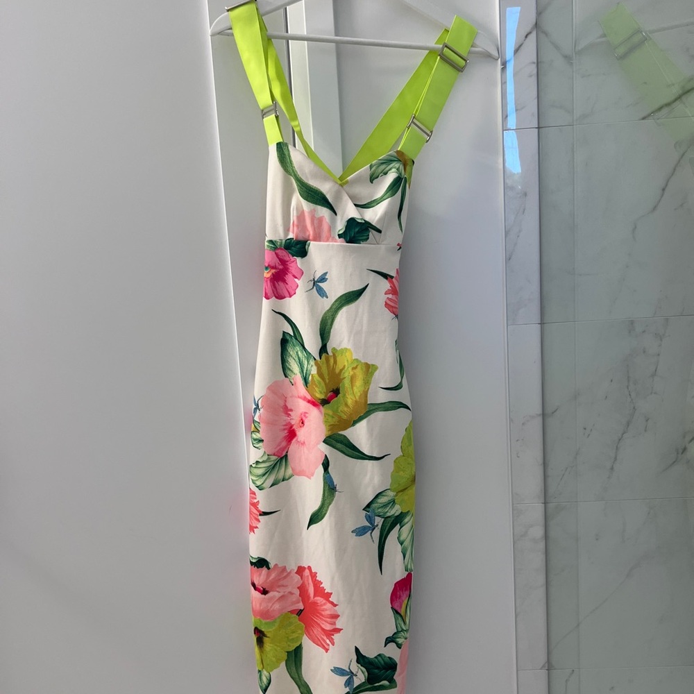 Ted Baker Pink and Green Spaghetti Strap Sundress
